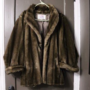 Vintage Faux Fur Tissavel Brown Coat